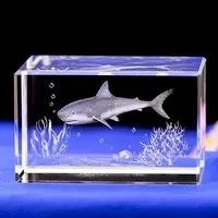 3D Laser Engraving Animal Glass Figurine