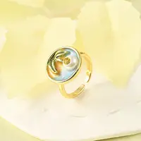 Brass Enamel Cuff Rings