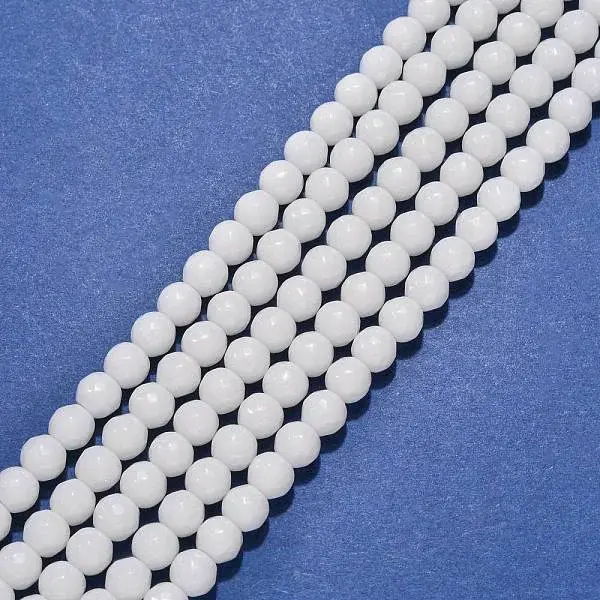 Synthetic White Agate Beads Strands
