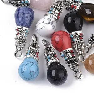 Natural & Synthetic Mixed Gemstone Pendants
