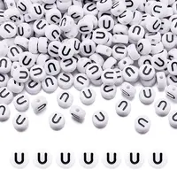 500Pcs Acrylic Horizontal Hole Letter Beads