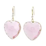 Glass Heart Dangle Earrings