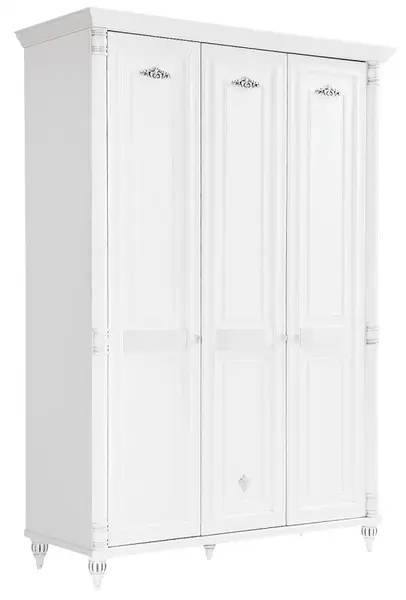 Třídveřová šatní skříň carmen - bílá