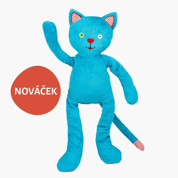 Hřejivý plyšák modrý kocour do mikrovlnky