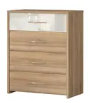 Zásuvková komoda hagop - ořech pacifik/béžová