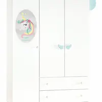 Šatní skříň 3d sunbow - béžová/růžová/modrá