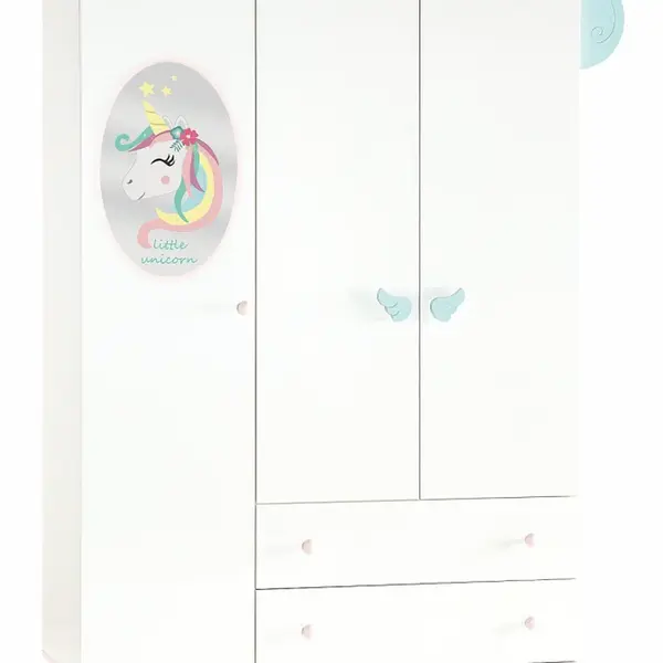 Šatní skříň 3d sunbow - béžová/růžová/modrá