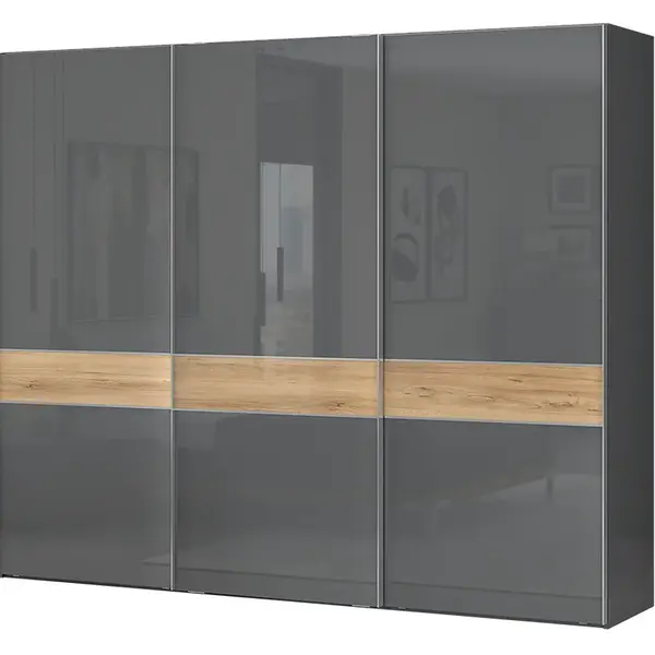 Šatní skříň 3d orfea - šedá/ořech pacific