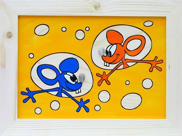 Obr 089 obrázek myši žlutý - l - 340x505mm