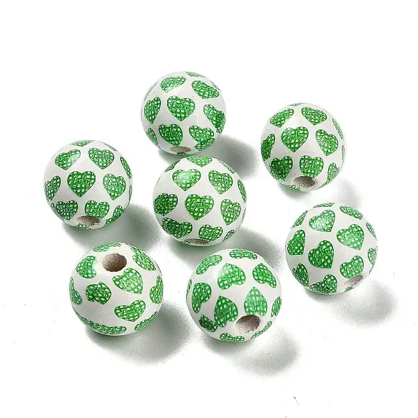 St. Patrick's Day Series Printed Schima Wood European Beads