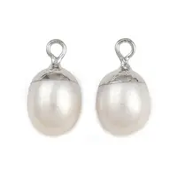 Natural Pearl Round Charms