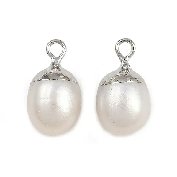 Natural Pearl Round Charms