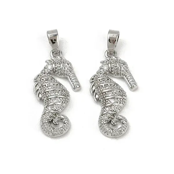 Brass Micro Pave Cubic Zirconia Pendants