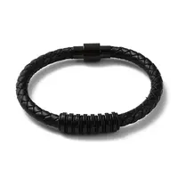 Leather Braided Round Cord Bracelet