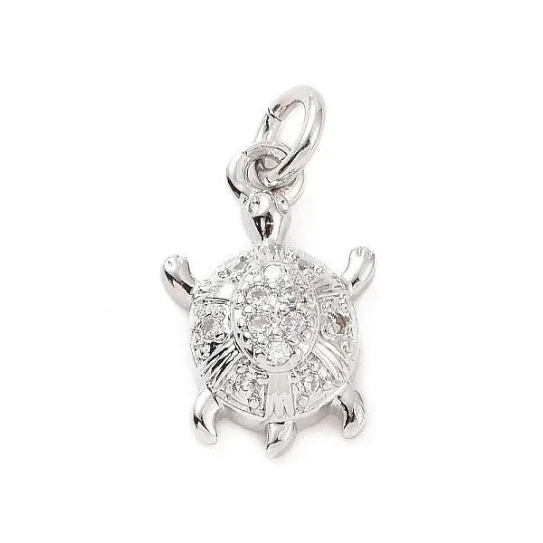 Brass Micro Pave Cubic Zirconia Charms