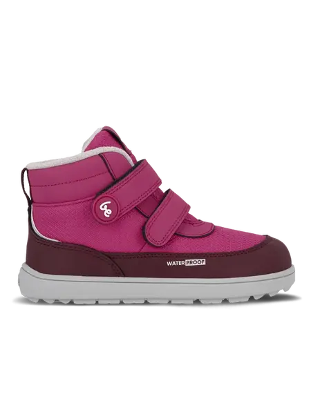 Dětské zimní barefoot boty Be Lenka Zippu Junior - Berry & Grey