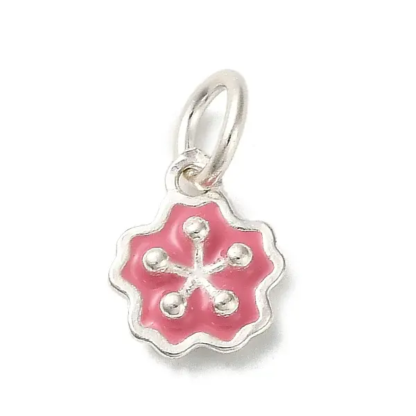 925 Sterling Silver Indian Red Enamel Charms