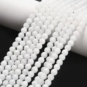 Natural White Jade Beads Strands