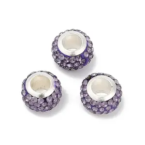 Alloy Rhinestone Clay Pave Beads