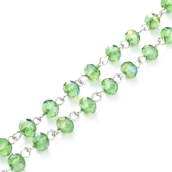 Handmade Electroplate Glass Beaded Chains