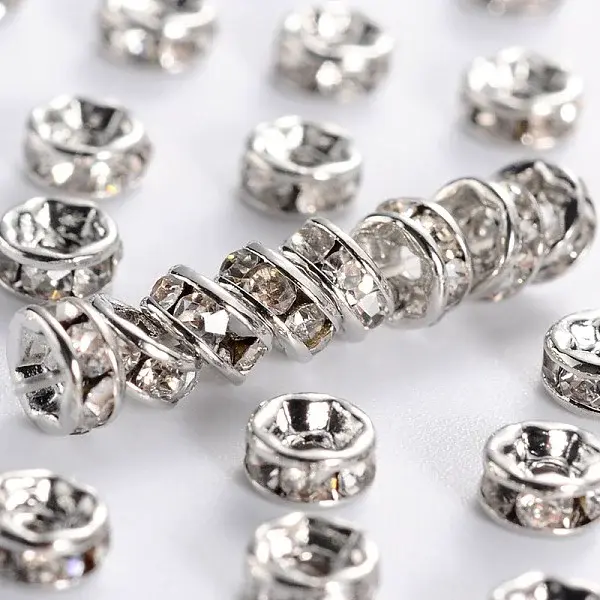 Brass Grade A Rhinestone Spacer Beads