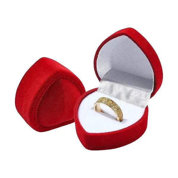 1Pc Valentine's Day Velvet Ring Storage Boxes