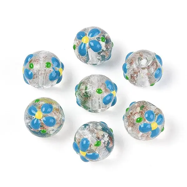 Luminous Handmade Gold Sand Lampwork Beads