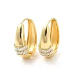 Clear Cubic Zirconia Hinged Hoop Earrings