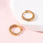 304 Stainless Steel Clear Cubic Zirconia Hoop Earrings