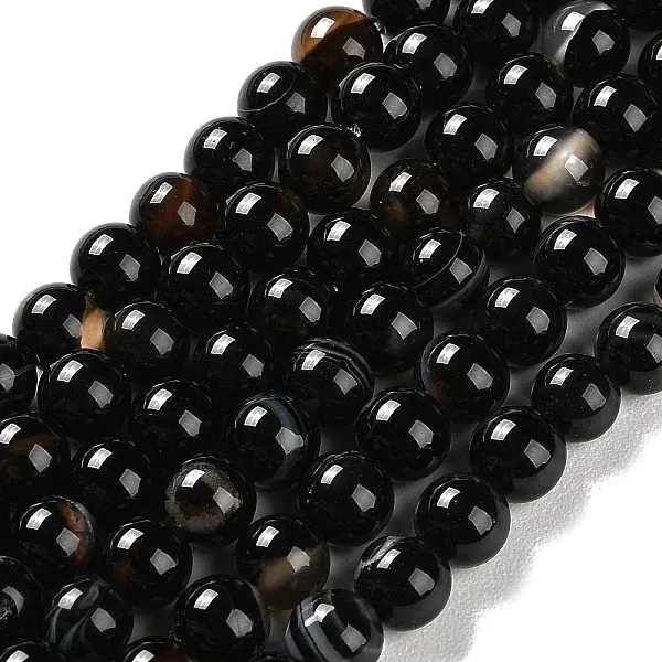 Natural Striped Agate/Banded Agate Beads Strands