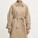 Kabát Answear.LAB dámsky, béžová farba, prechodný, oversize