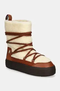 Snehule Tommy Hilfiger LACE-UP FAUX SHEARLING SNOWBOOT
