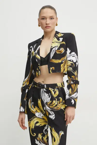 Sako Versace Jeans Couture čierna farba, jednoradové, vzorované, 78HAQ704 NS636