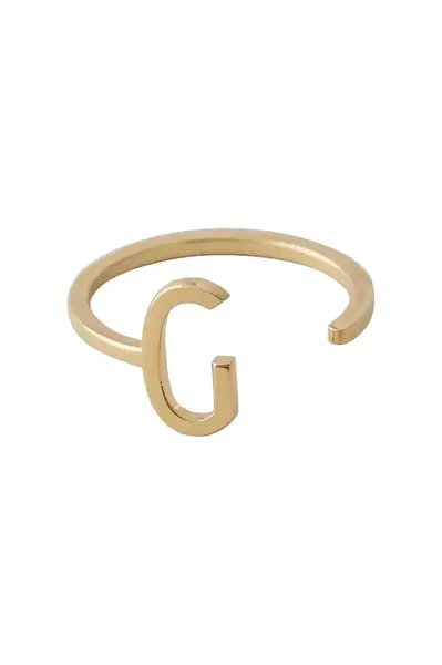 Strieborný pozlátený prsteň Design Letters