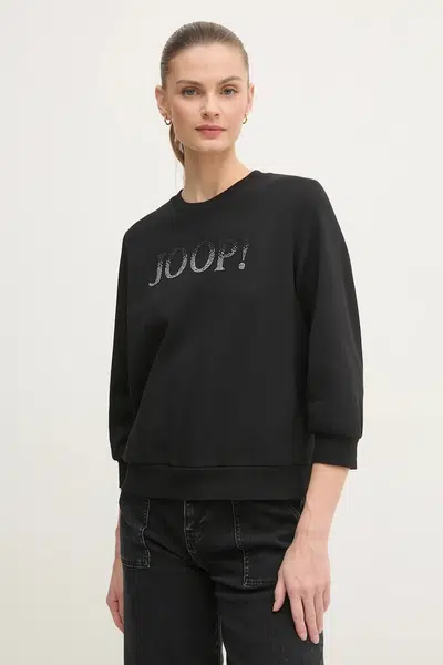Mikina Joop! dámska, čierna farba, s nášivkou, 30044799 10007096