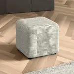 Bielastické potahy COSTINA smetanová taburet (40 x 40 x 40 cm)