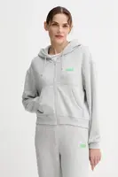 Mikina American Vintage dámská, šedá barva, s kapucí, vzorovaná, EVO03B