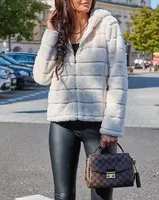 Resti Cream imitation fur jacket for women