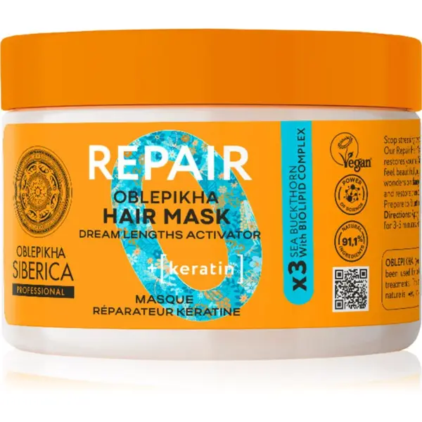 Natura Siberica Oblepikha Siberica Repair regenerační maska pro suché a poškozené vlasy 300 ml