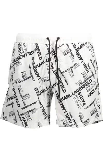 KARL LAGERFELD BEACHWEAR SWIMSUIT BOTTOM MEN WHITE