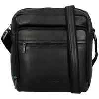 Pánská kožená crossbody taška černá - Bellugio Dagoma