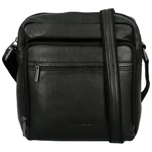 Pánská kožená crossbody taška černá - Bellugio Dagoma