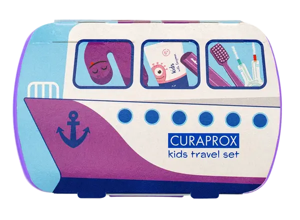 CURAPROX Travel set KIDS fialový