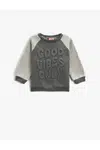Koton Crew Neck farebný blok reliéfna mikina