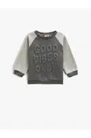 Koton Crew Neck farebný blok reliéfna mikina