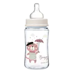 CANPOL BABIES Dojčenská antikoliková fľaša široká EasyStart BONJOUR PARIS ružová 240 ml