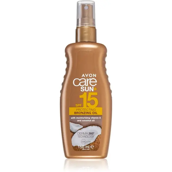 Avon Care Sun + Bronze ochranný suchý olej na opaľovanie SPF 15 150 ml