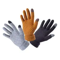 Dámske zimné pletené rukavice mix farieb, sada 3 párov