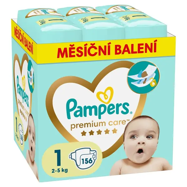 PAMPERS Premium Care plienky, vel.1 (2-5kg) 156 ks