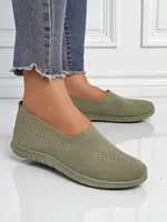 Resti Gaia Verde Women's Moccasins – Comfortable Green Fabric Flat Shoes